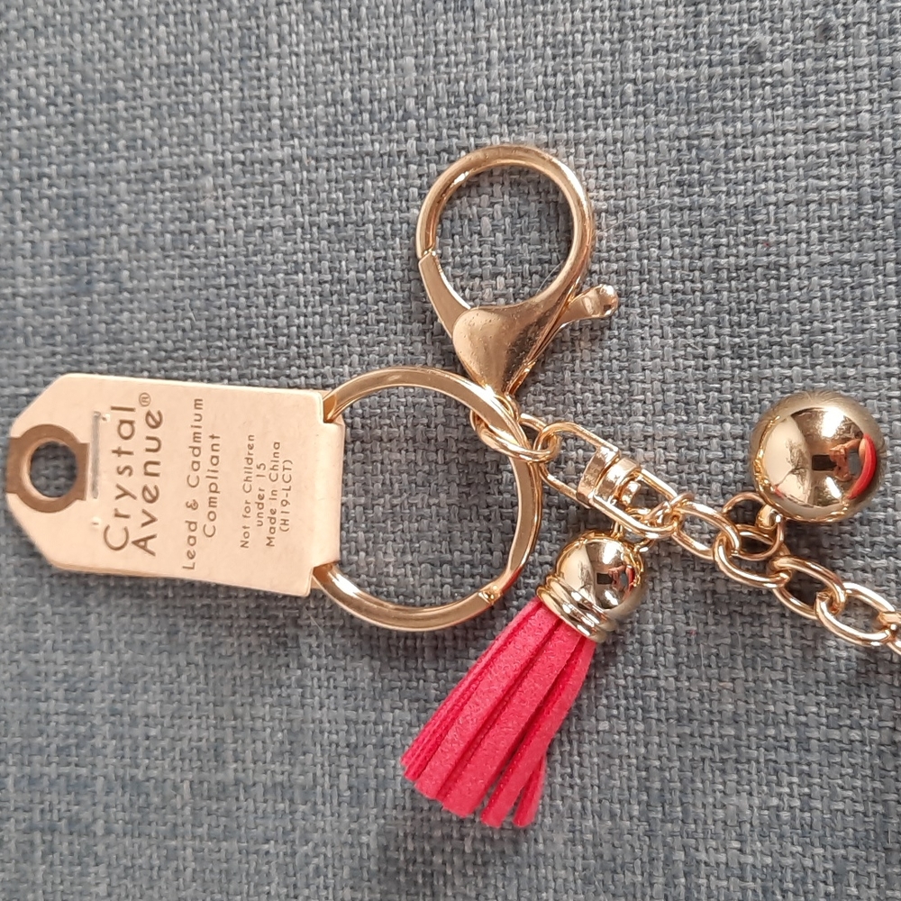 Pink Donut Crystal Rhinestone Keychain Purse Charm Backpack Clip Gift - Picture 4 of 4